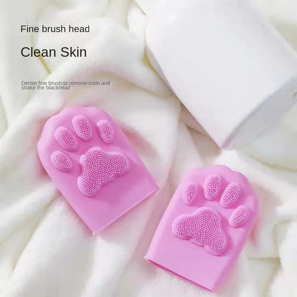 Exfoliating Cat Paw Silicone Face Brush Skin Care Tool Blackhead Removal Facial Cleaning Stick Coarse Fine Brush Head