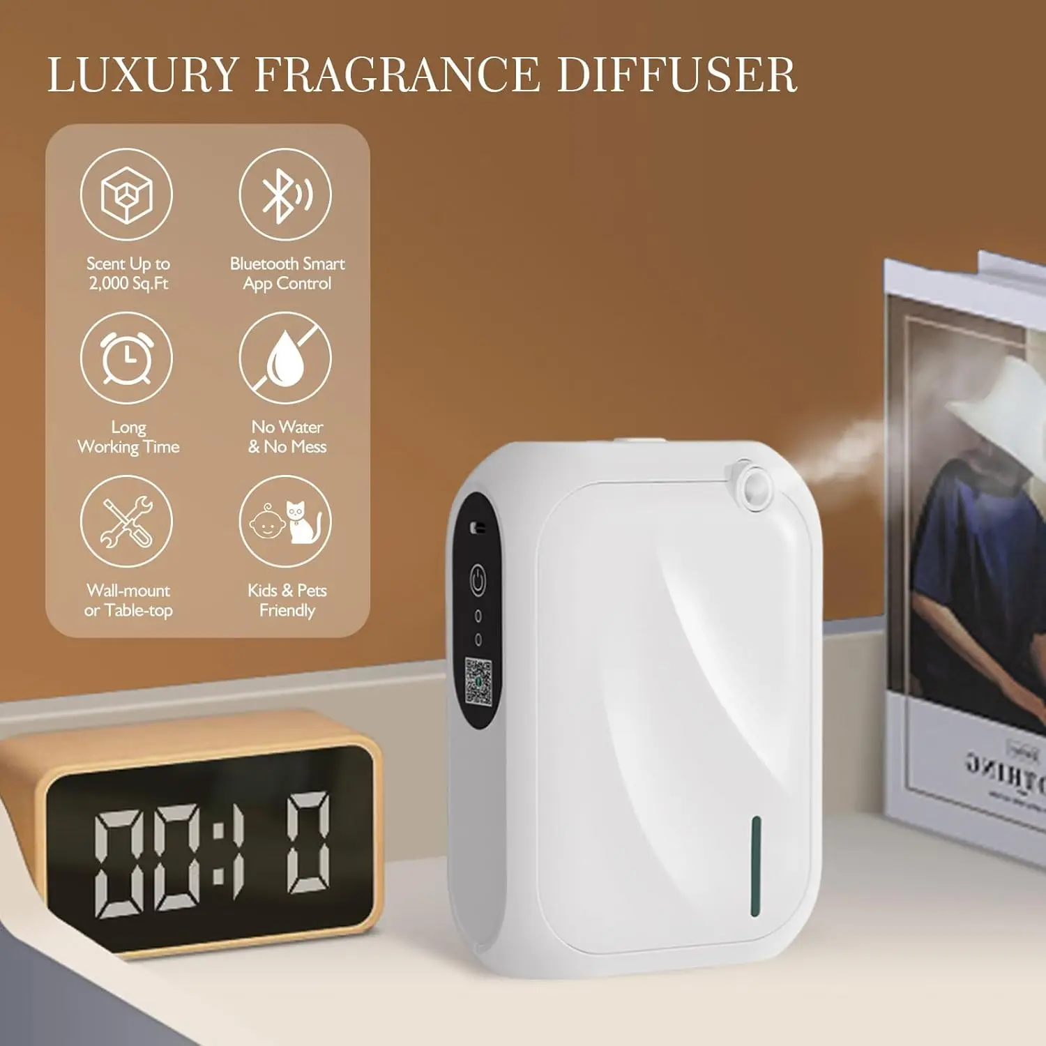 Scent Air Machine for Home 1000 Sq. Ft Coverage Waterless Essential Oil Diffuser with Cold Air Diffusion Tech Fragrance Diffuser