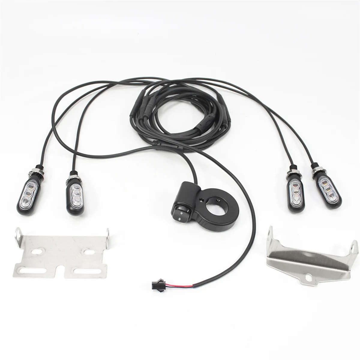 

ABJQ Electric Bicycle Ebike Turn Signal V04 12V Waterproof Cable LED Flashing Ebike Conversion Kits