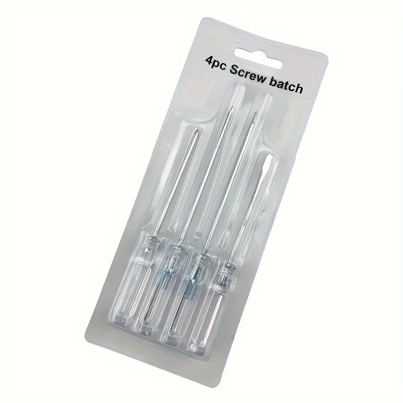 

4-Piece Precision Mini Screwdriver Set: Ergonomic Transparent Handle for Electronics, Jewelry, and Hobby