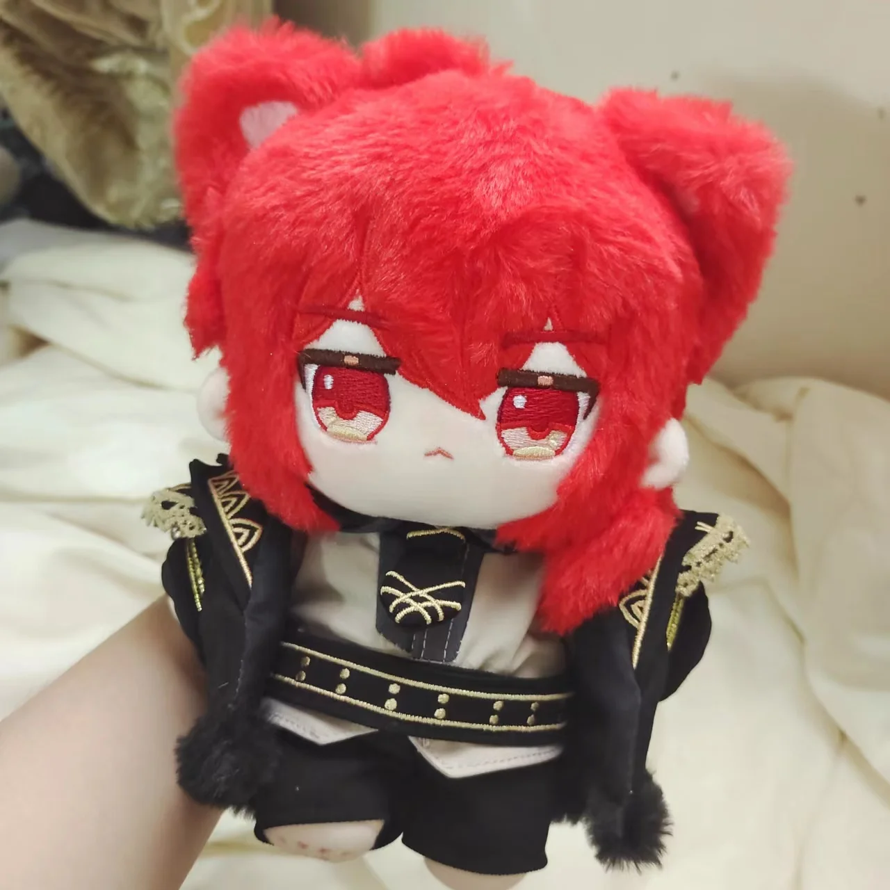 Limited Genshin Impact Diluc 20cm Plush Doll With Clothes Plush Pendant Toys Doll Soft Stuffed Cartoon Game Cosplay Figure Gift