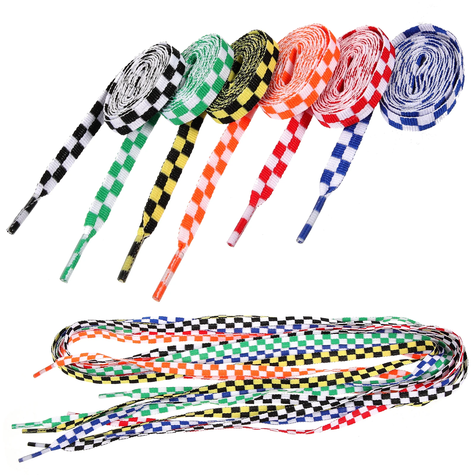 

12Pairs Colorful Polyester Shoelaces Flat Design Replacement Durable for Sneakers Canvas Decorative Shoe Strings