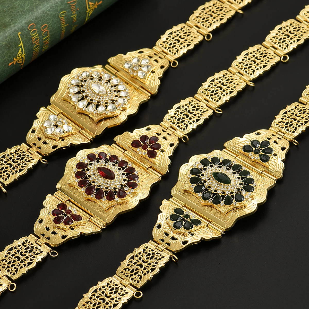 

Роскошный элегантный марокканский свадебный пояс, ажурный пояс с цветочным принтом, обязательный подарок на Рамадан