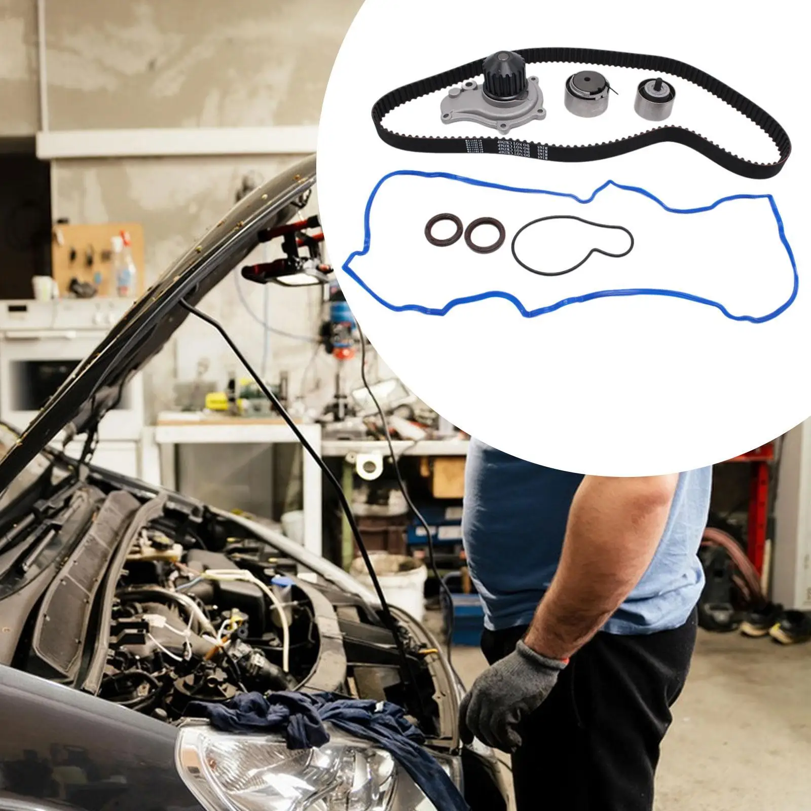 

Timing Belt Water Pump Spare Parts High Performance Accessory Sturdy 2.4L Easily Install Metal Replaces for Jeep 2003-2010