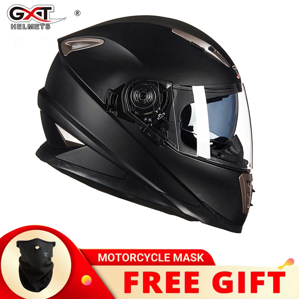 Matte Black Color GXT Full Face All Size Motorcycle Helmet 9 Color Modular Racing Helmet Safe Riding Casque Open Face Casco Moto