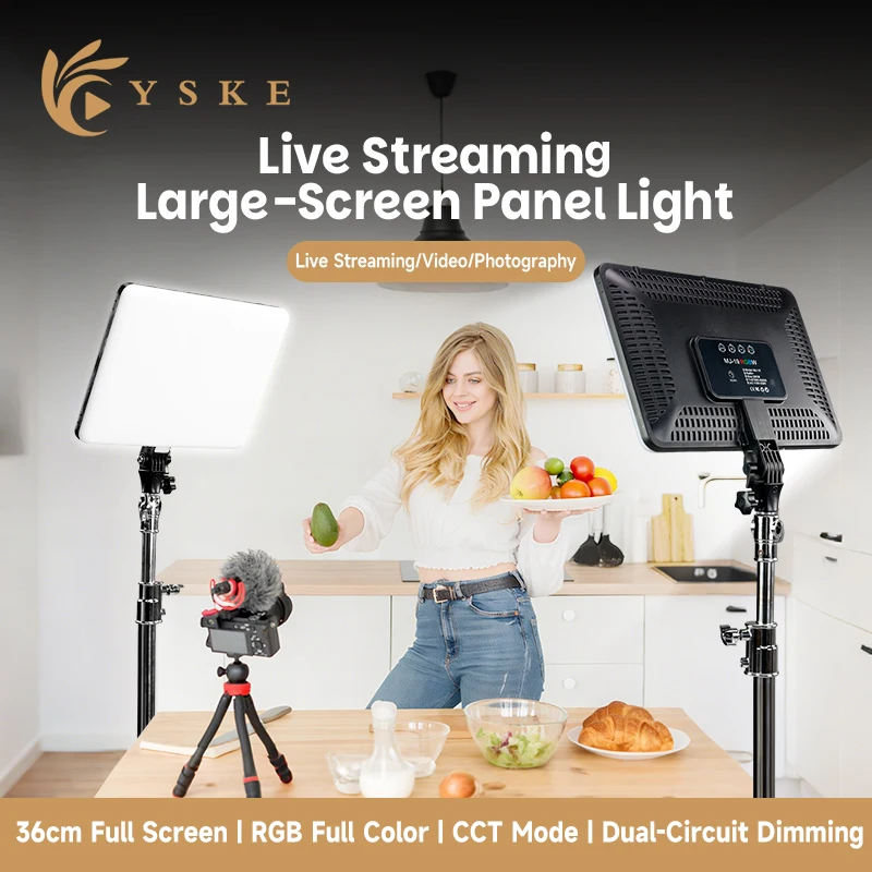 

Panel LED RGB 14" con Control Remoto para Video y Fotografía. 2700K-6500K, ideal para YouTube y Streaming.