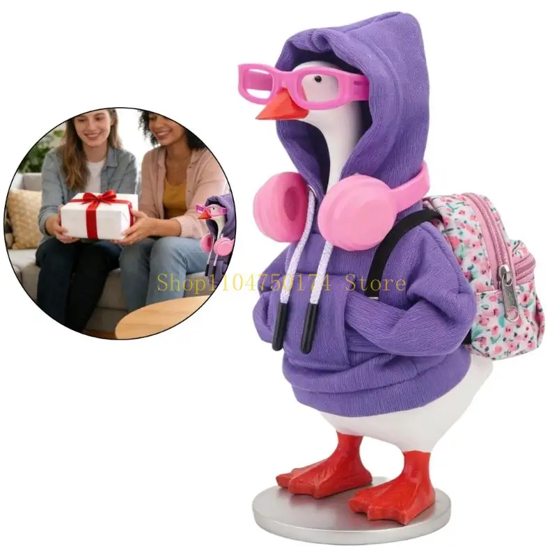 Geese Dress Up Outfit Set for 7 Inch Geese With Hooded Top Glasses Headphones and Carry Bag for Display Top Sale