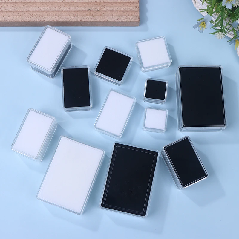 صندوق تخزين الأحجار الكريمة الشفافة - حاوية مبطنة بالإسفنج للأحجار والخرز السائبة، منظم مجوهرات محمول مع مزلاج آمن للسفر #6