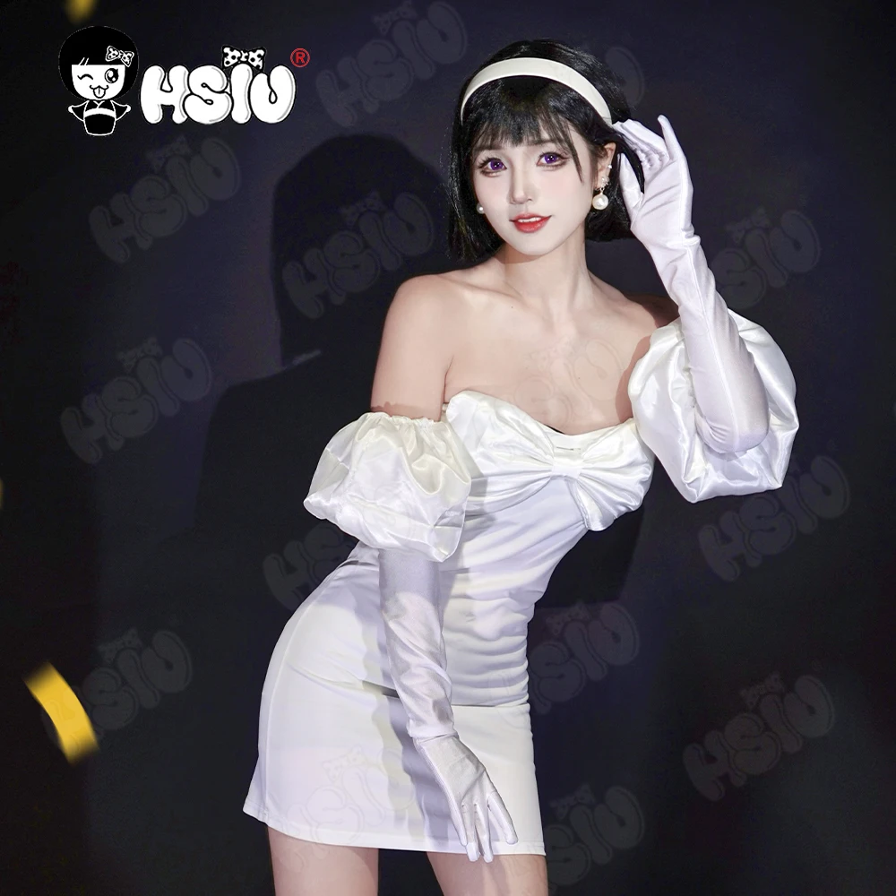 Sua Cosplay Clothing Wig Fiber synthetic wig  short black Wig「HSIU 」White dress Full Anime alien stage cosplay Costume Wig