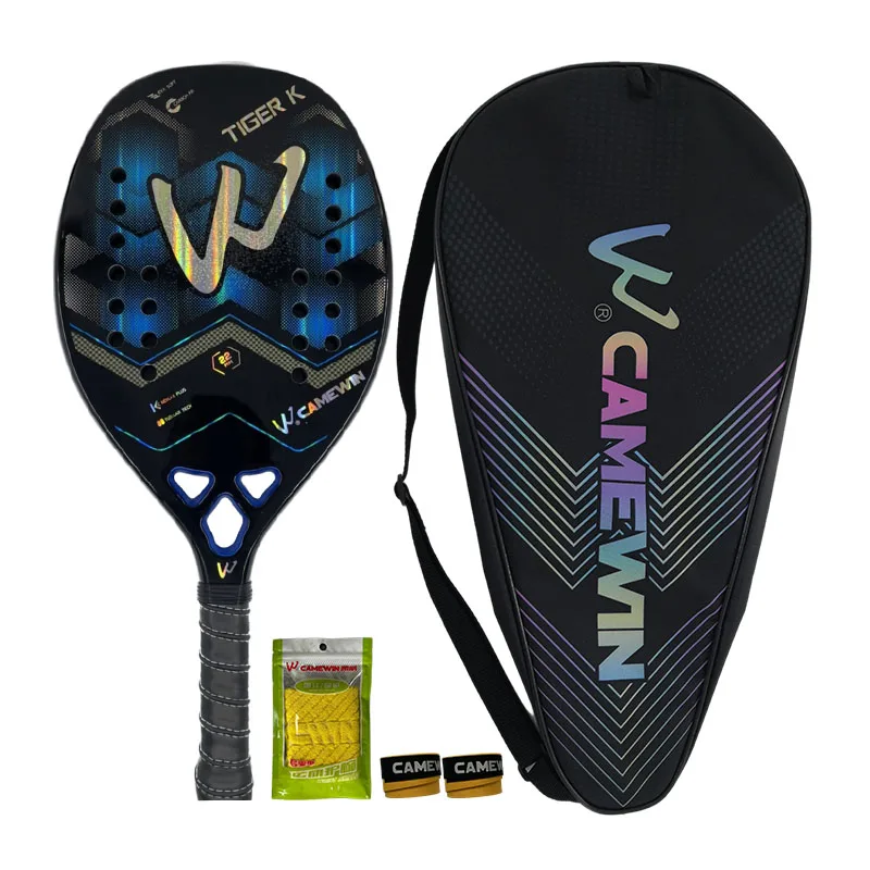 TIGER Kevlar Camewin Beach Tennis Racket Adult Professional Carbon Frame 320g Feminino New With Bag Gift 2024