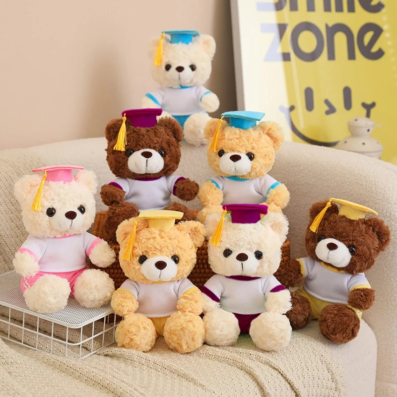 2024 New Styles Doctor Bear Plush Toy Stuffed Animal Dolls Gifts for Boys Girls Student Child Graduation Gift 23cm