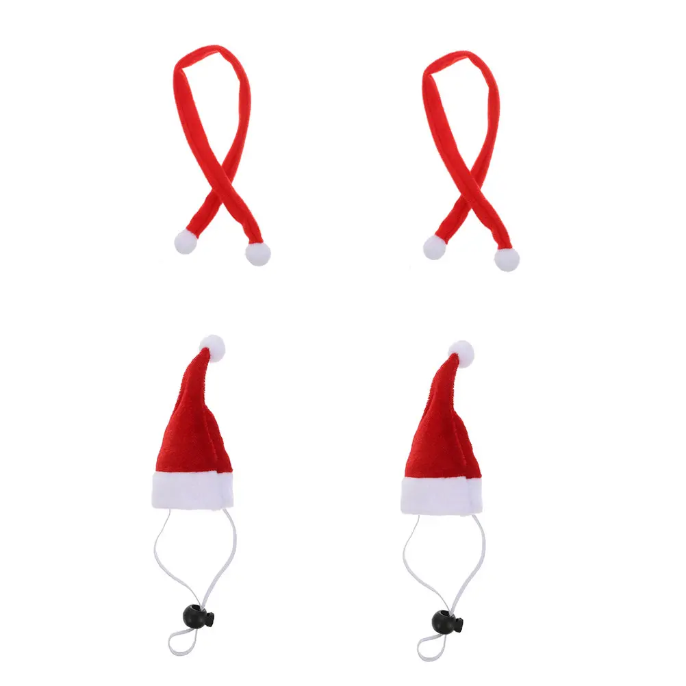 

Christmas Pet Chicken Scarf Costume Xmas Hat for Pets Duck Scarf Hat Set Puppy Costume Classic Christmas Color Design