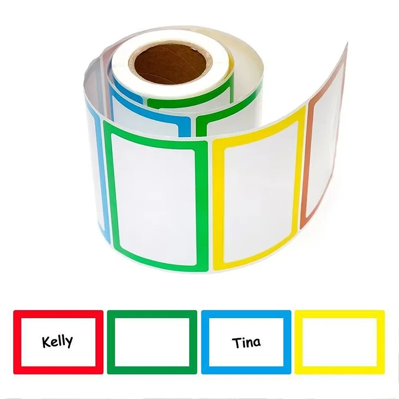250pcs Waterproof Blank Stickers Self Adhesive Assorted Removable Label Stickers Name Tag Personalized Labels For Home Kitchen