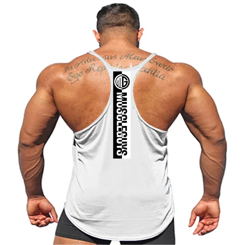

Summer Cotton Breathable Shirts Mens Bodybuilding Tank Tops Gym Fitness Bodybuilding Vests Workout Muscle Sleeveless Clothing