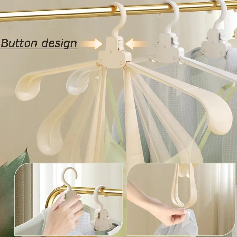 I KNOW Folding Hanger White Grey Multi-functional Plastic Household Portable Clothes Hanging Wide Shoulder Clothes Hanger Rack