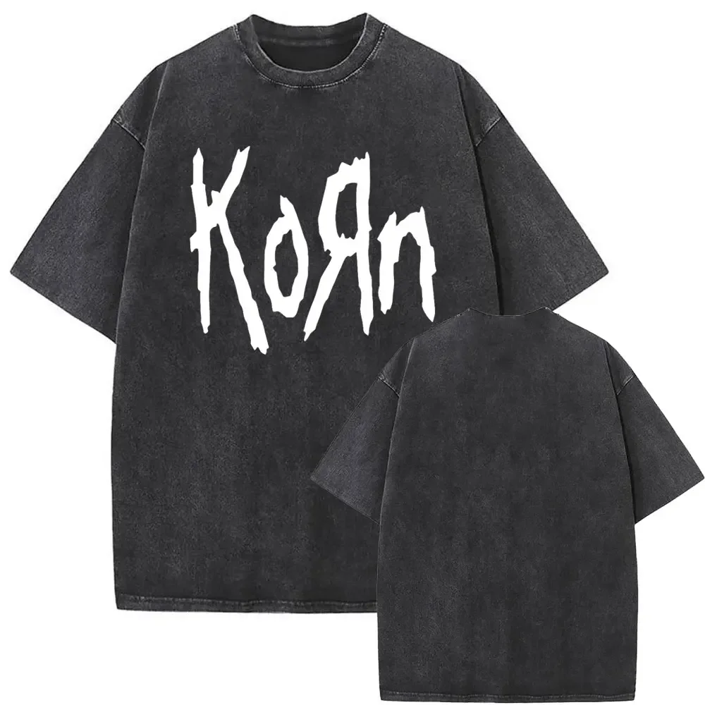 Rockband korn ftl 25 folgen dem Anführer doppelseitigen Druck T-Shirt Männer Gothic lässig übergroße T-Shirts Unisex gewaschen Vintage T-Shirt – Detail 13