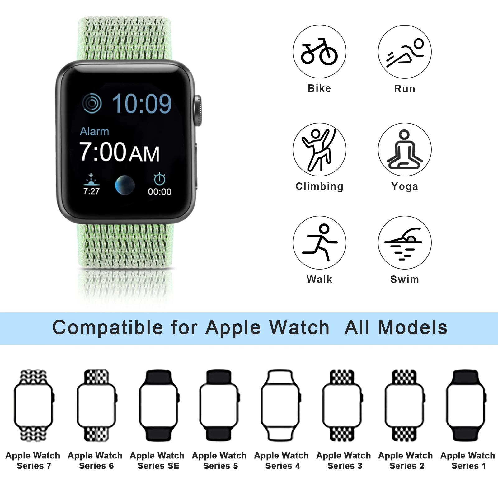 2022 Nylon Strap For Apple Watch Band 41mm 45mm 38mm 42mm 40mm 44mm Smartwatch Wristband Bracelet For iWatch series 7 6 5 4 3 SE