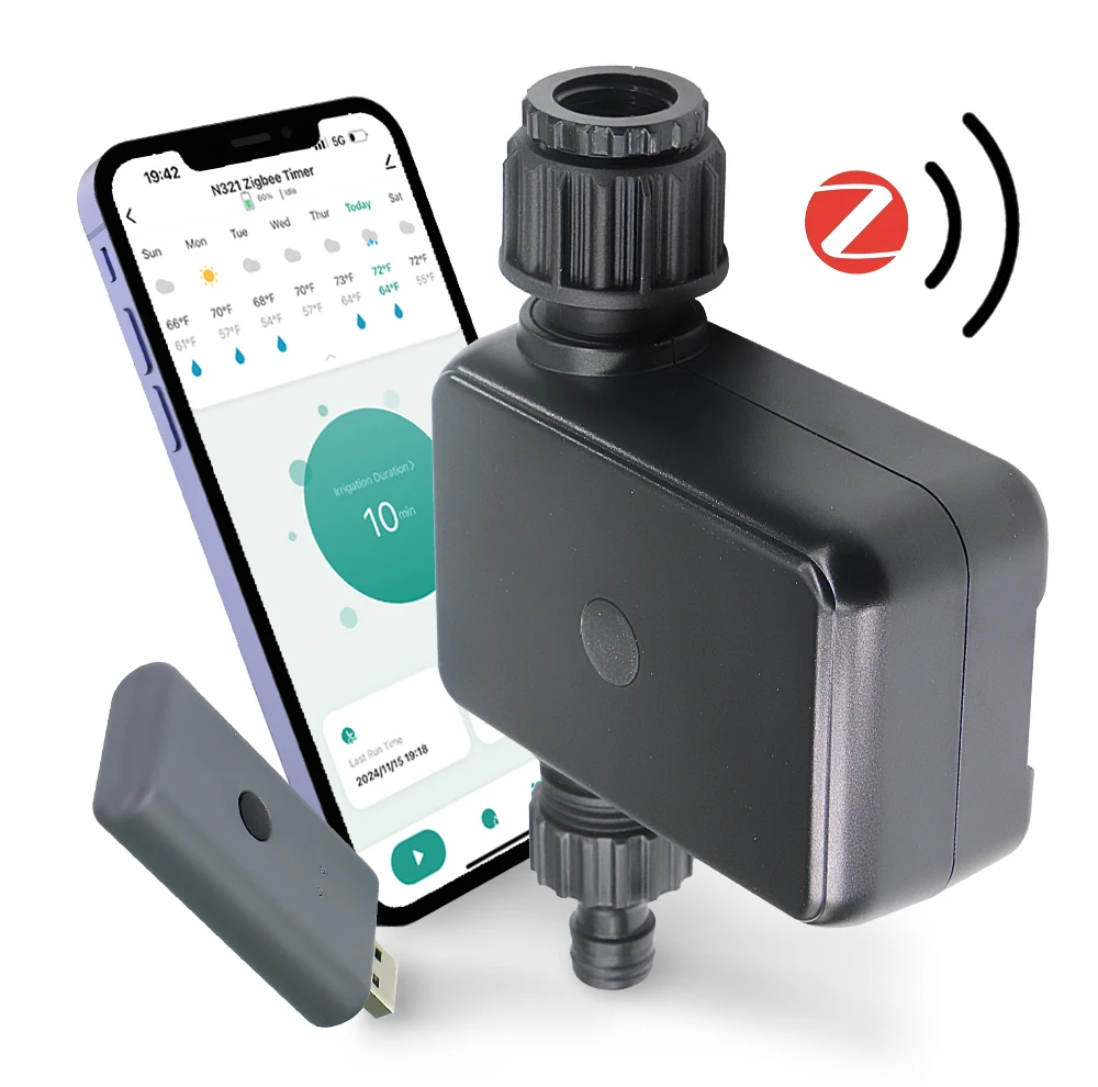 

Таймер полива для сада Zigbee с USB-шлюзом Tuya Smart: контроллер орошения для шланга с дистанционным управлением для полива растений