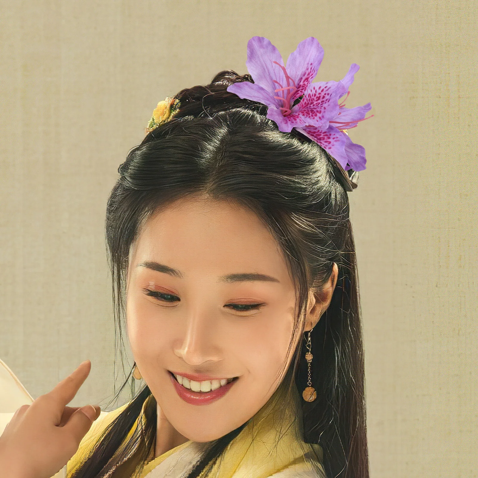 

5pcs Artificial Flower Hair Clips Boho Lightweight Floral Claw Pins For Women Hanfu Vacation Wedding Party Photography Hawaiian