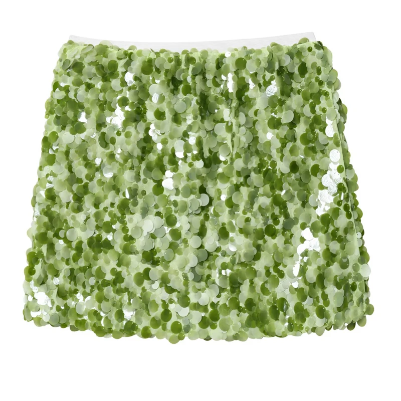 HXAO Vrouwelijke Paillettenrok Y2K Groene Minirok Zomer Glitter Strakke Korte Rokken Voor Vrouwen Hoge Taille Party Blauw Rode Rok