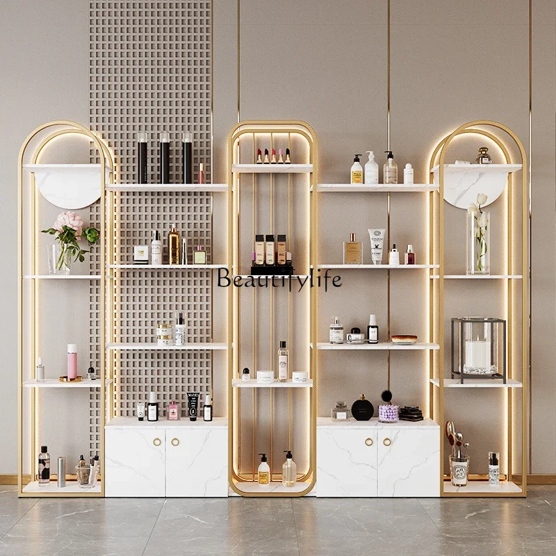 88.Cosmetics Display Cabinet Shoe Store with Light Bag Product Display Cabinet Beauty Salon Shelf