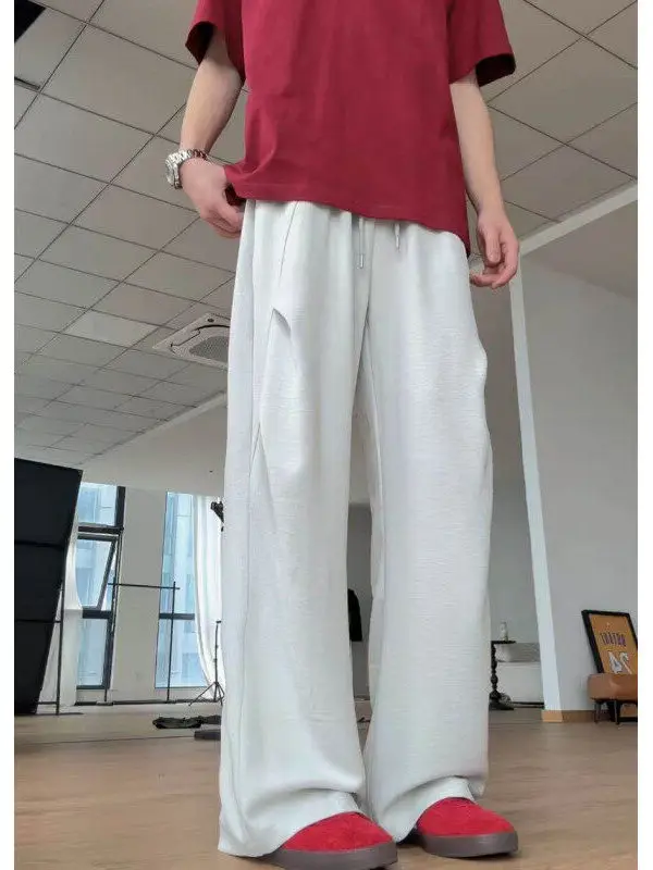 

Универсальные прямые брюки с американским сложенным дизайном, молодежные спортивные повседневные брюки большого размера, длиной до пола, Qui Dry