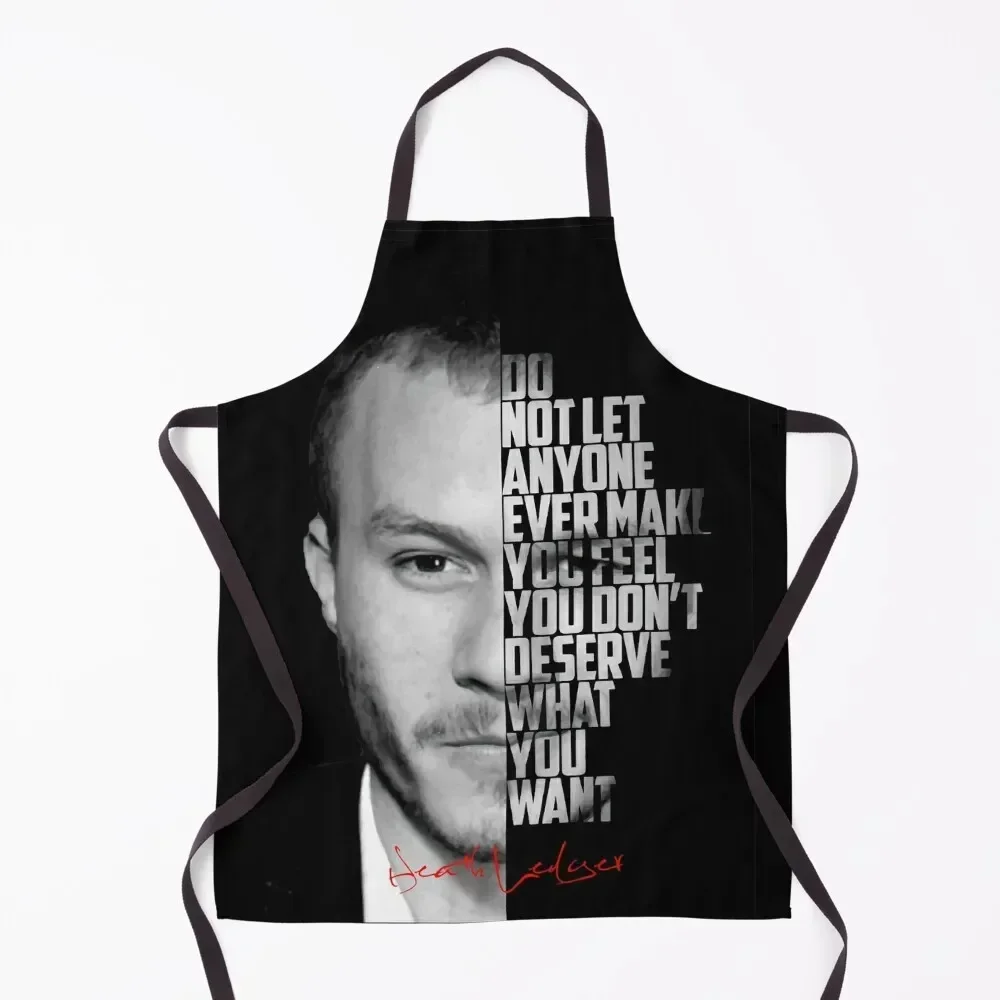 

Black and white Heath Ledger inspirational quotes, Apron New year's barber uniform Cute Kitchen Apron