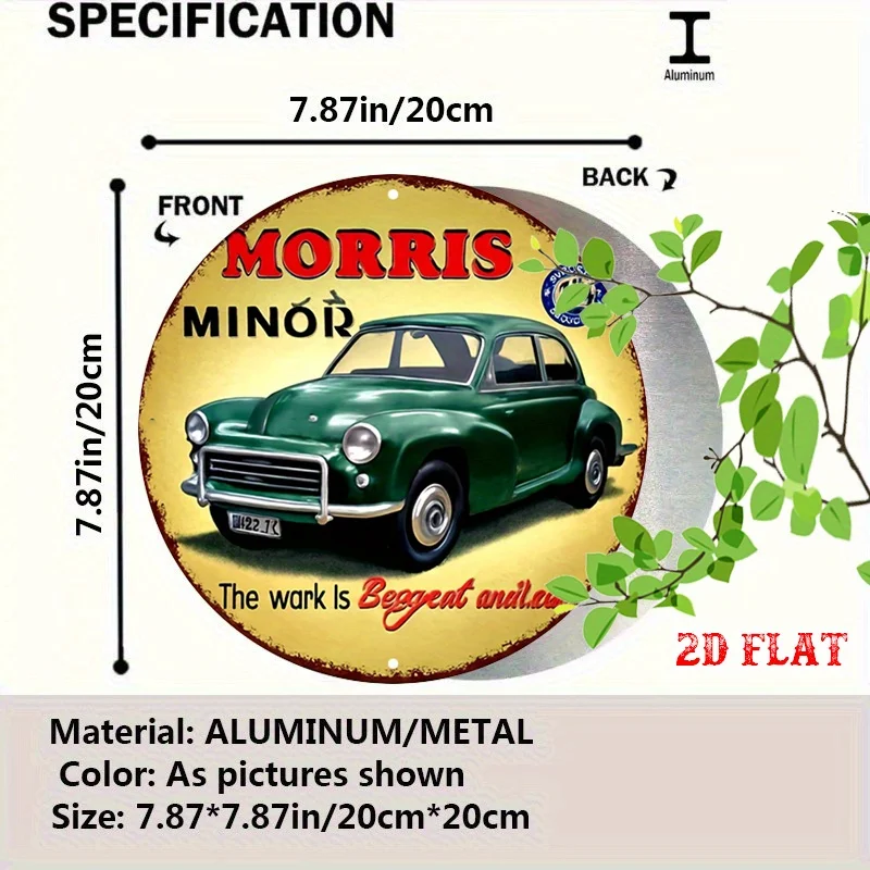 One-Piece Retro Round Aluminum Sign in 2D Flat Design, Featuring an Intriguing Metal Tin Sign - Rustic Retro Metal Wall Art,