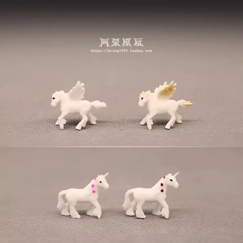 Miniatuur Fantasy Animal Action Figures Model DIY Handgemaakte materialen Eenhoorn Pegasus Desktop Miniatuur Ornament Accessoires Speelgoed