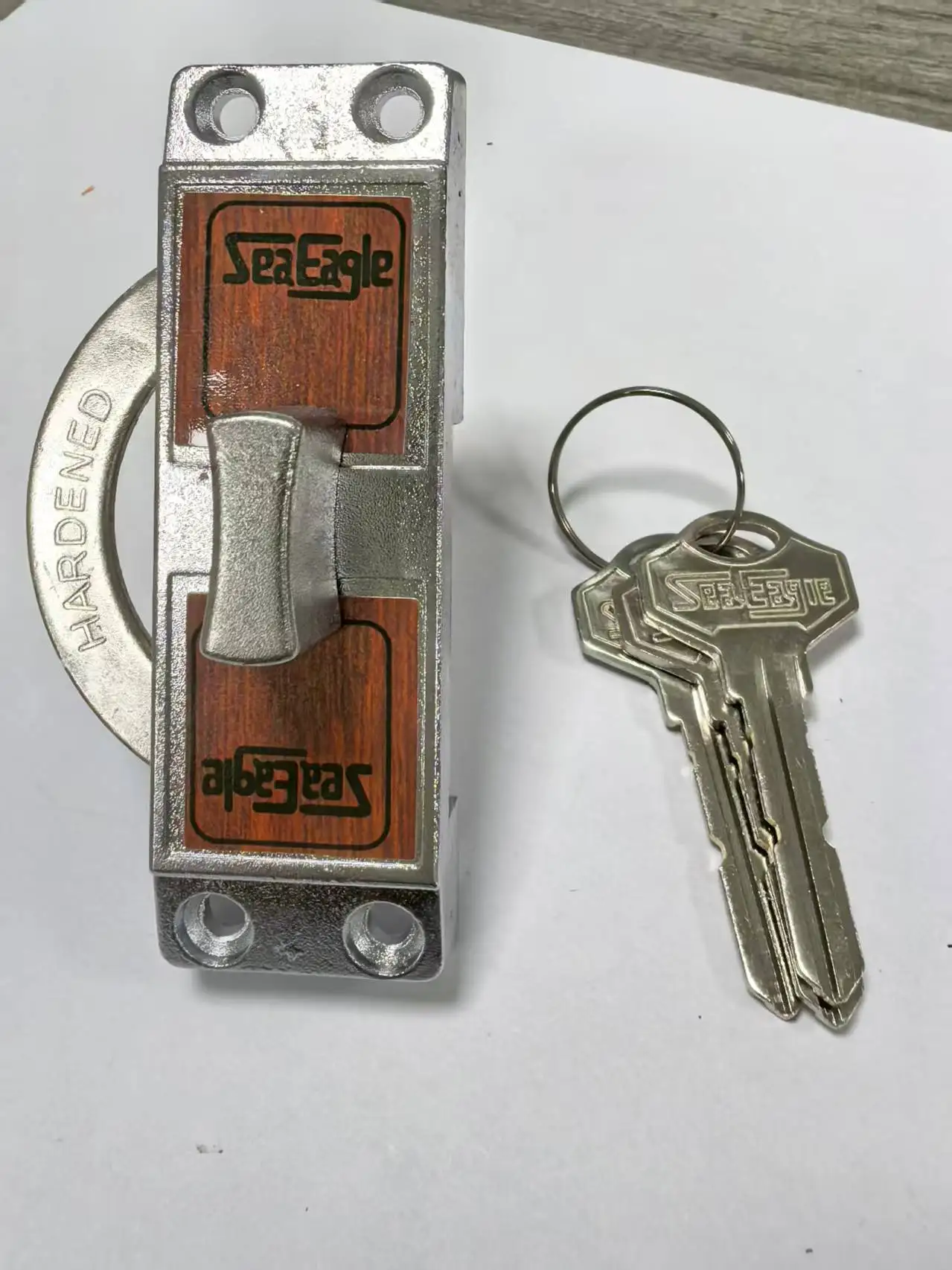 Sliding Door Lock with Key Zinc Alloy Locking Push-pull Locks Single Side Sliding Door Hook Cam Latch Safety Lock Hardware Tool