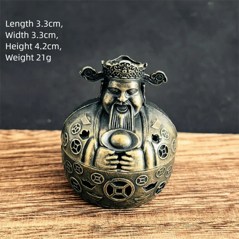 New Chinese Style Incense Burner Zinc Alloy Good Symbolism Indoor Aromatherapy Handicraft God of Wealth Incense Holder Gifts