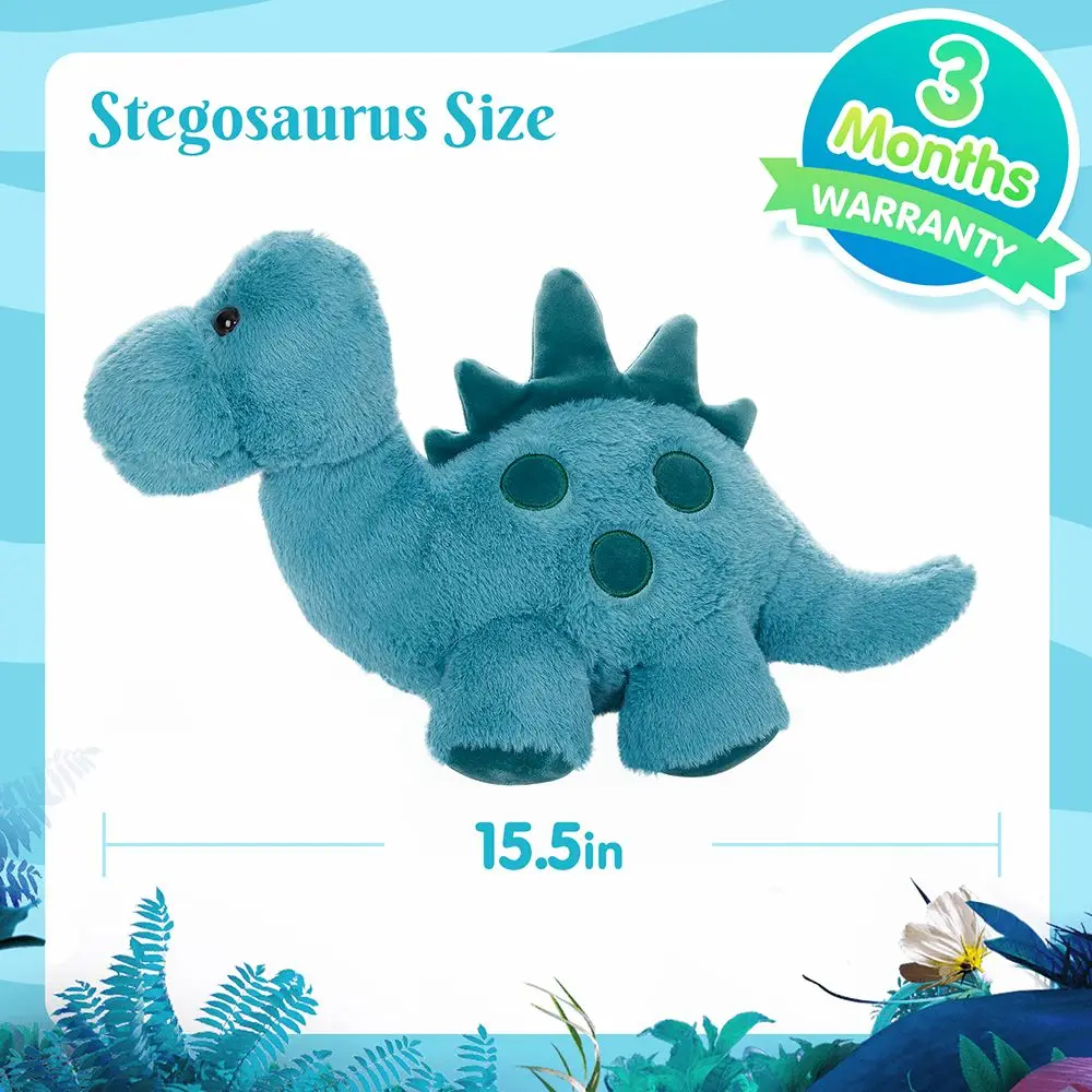 40cm Plush Toys Green Dinosaur Dolls Stegosaurus Pterosaur Stuffed Animals Doll Pillows Lullaby Birthday Toys Gifts for Girls