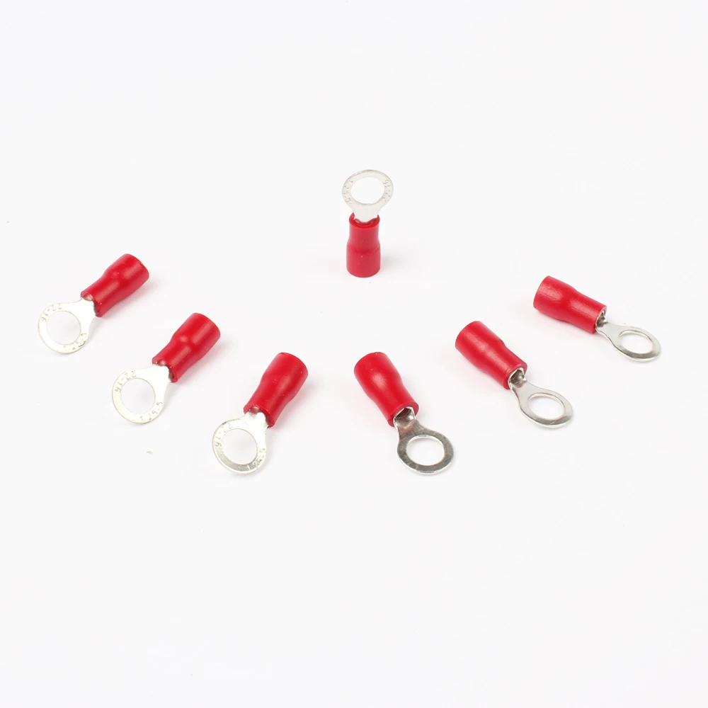 Dianqi RV1.25-5 Rosso Insulated Crimp Terminale Ad Anello Cavo di Legare Del Connettore 100 Pz/pacco RV1-5 Rv