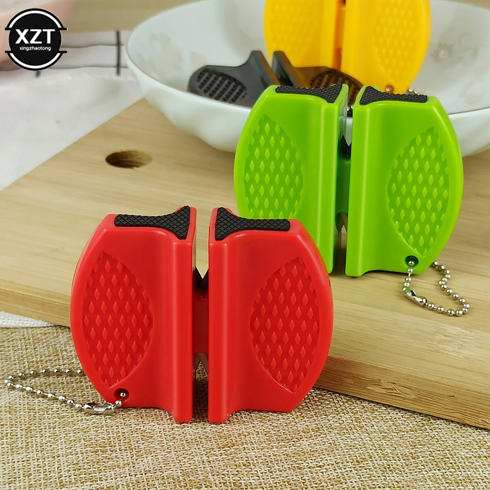 Mini Knife Sharpener Rough and Delicate Double sided Sharpener Portable Ceramic Sharpener Pocket Outdoor Camping and Hiking