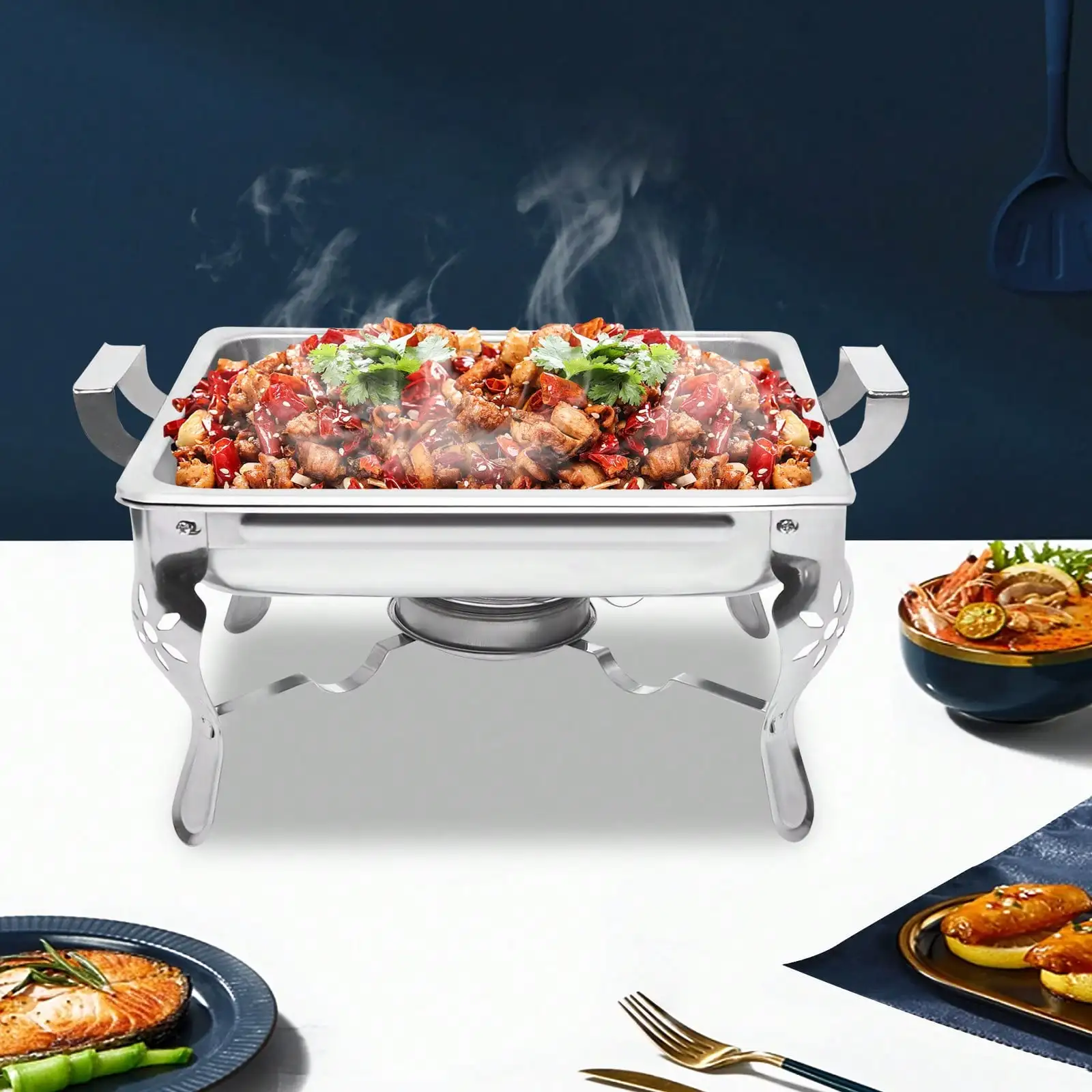 

Набор из 5-литровых термосов для еды из нержавеющей стали с квадратными емкостями, идеально подходит для фуршетов, мероприятий и кейтеринга.