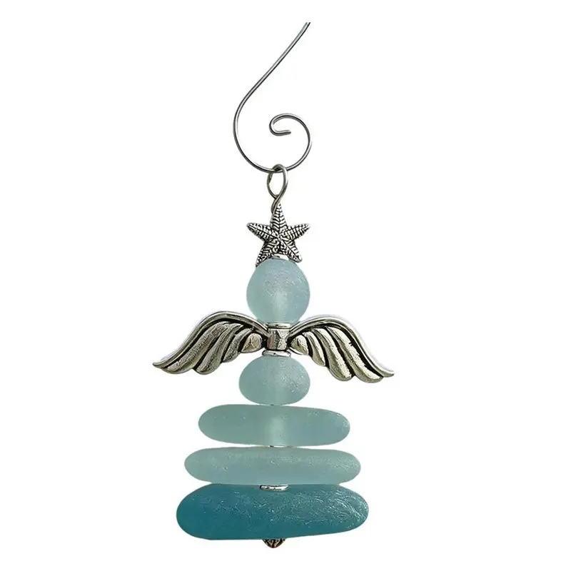 

【ФЕРИТОМ!】Рождество из смолы для елочных украшений для деревьев-прибрежные украшения с морским стеклом Снежный человек, мужские наборы украшений