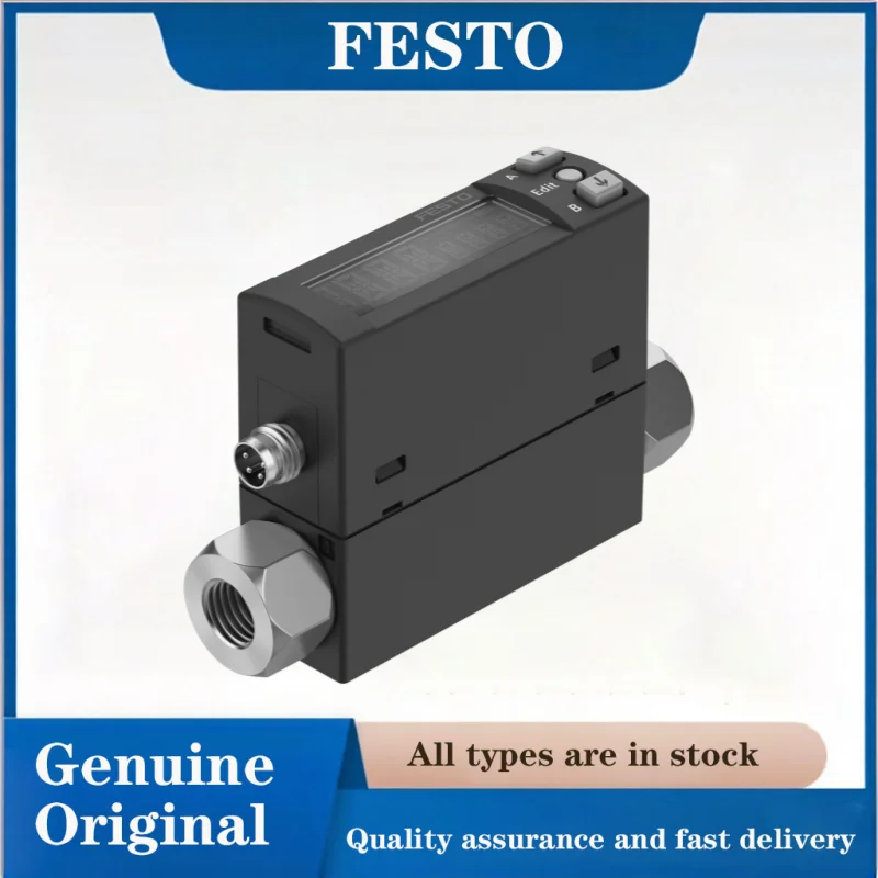 FESTO Flow sensors 8158427-SFAH-0.1B-G18FS-PNLK-PNVBA-M8 Gas flow sensor Suitable Suitable for compressed air monitoring