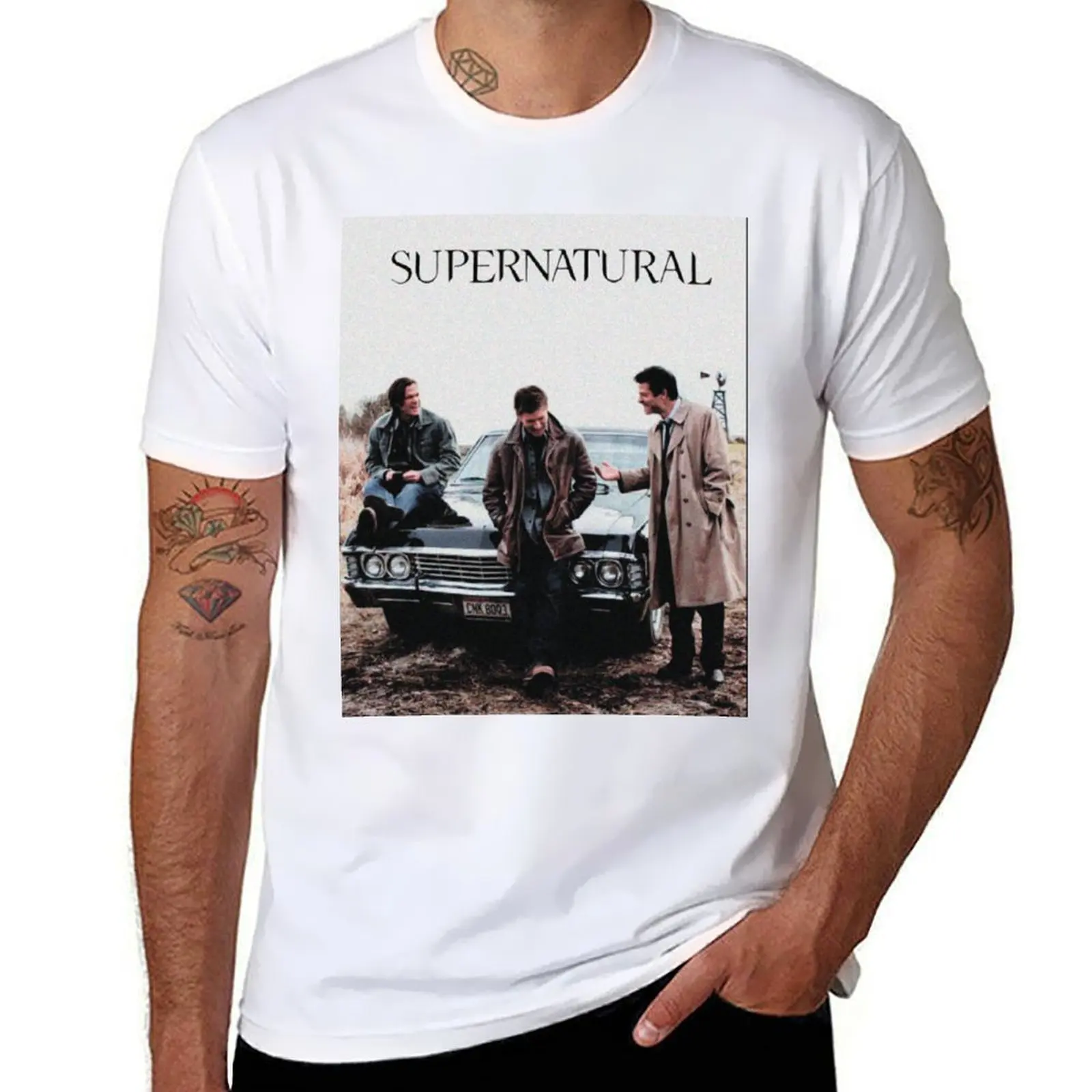 

supernatural, winchester, jensen ackles T-Shirt t shirts for man cotton soft men t shirt cotton 100% T-Shirt
