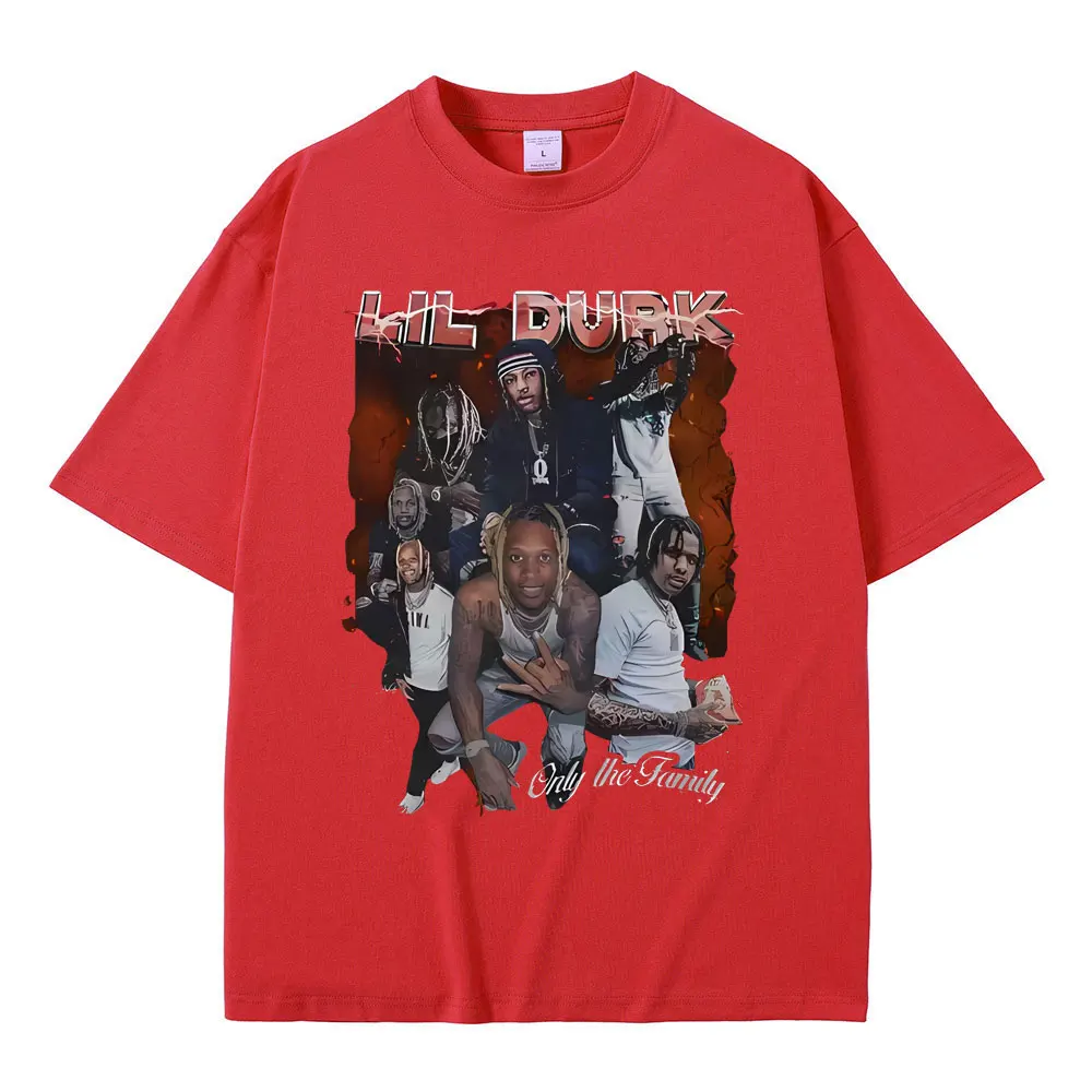 Limited Rapper Lil Durk Only The Family Graphic T-shirts Men's