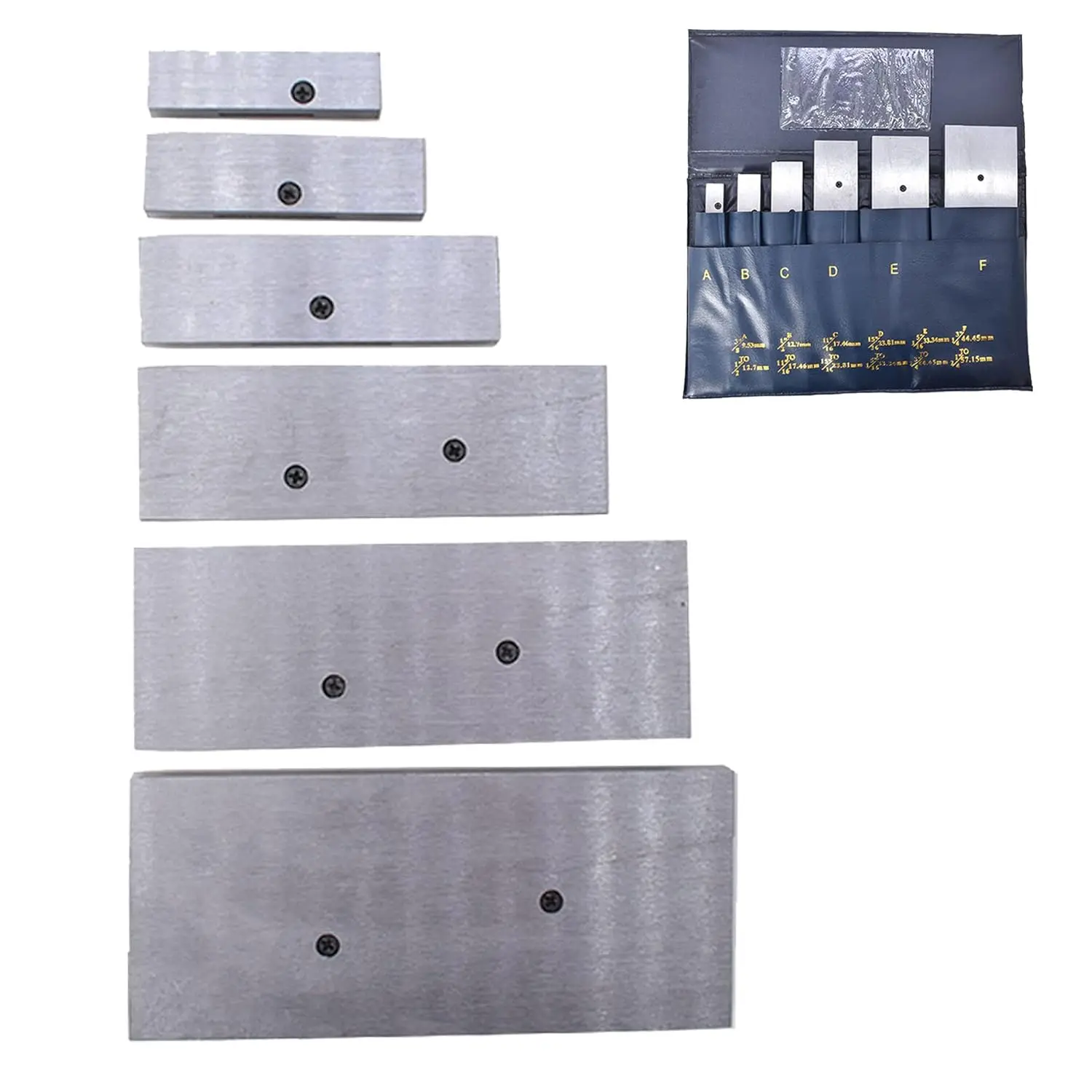Conjunto paralelo ajustável de 6 peças, 3/8 "- 2-1/4", conjunto de paralelos de precisão de aço endurecido para inspeção de layout, conjunto de trabalho de parada, etc.