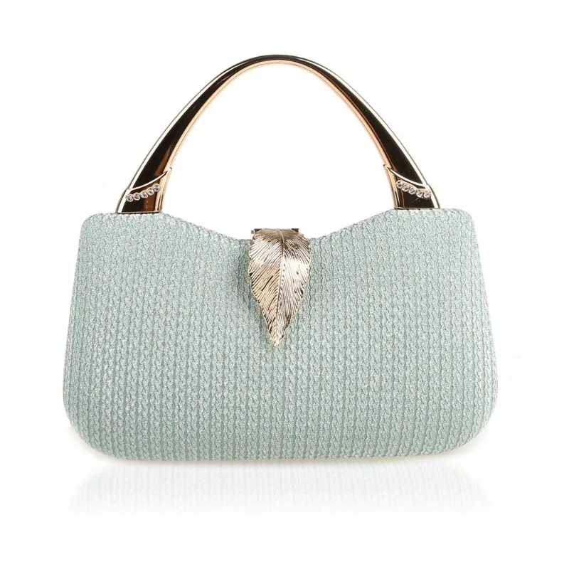 Sweet Baby Pink Evening Bags for Women New Shinny Shell Prom Party Box Bag Fashion Metal Handle Dinner Purse Formal Handbag Blue - view 2