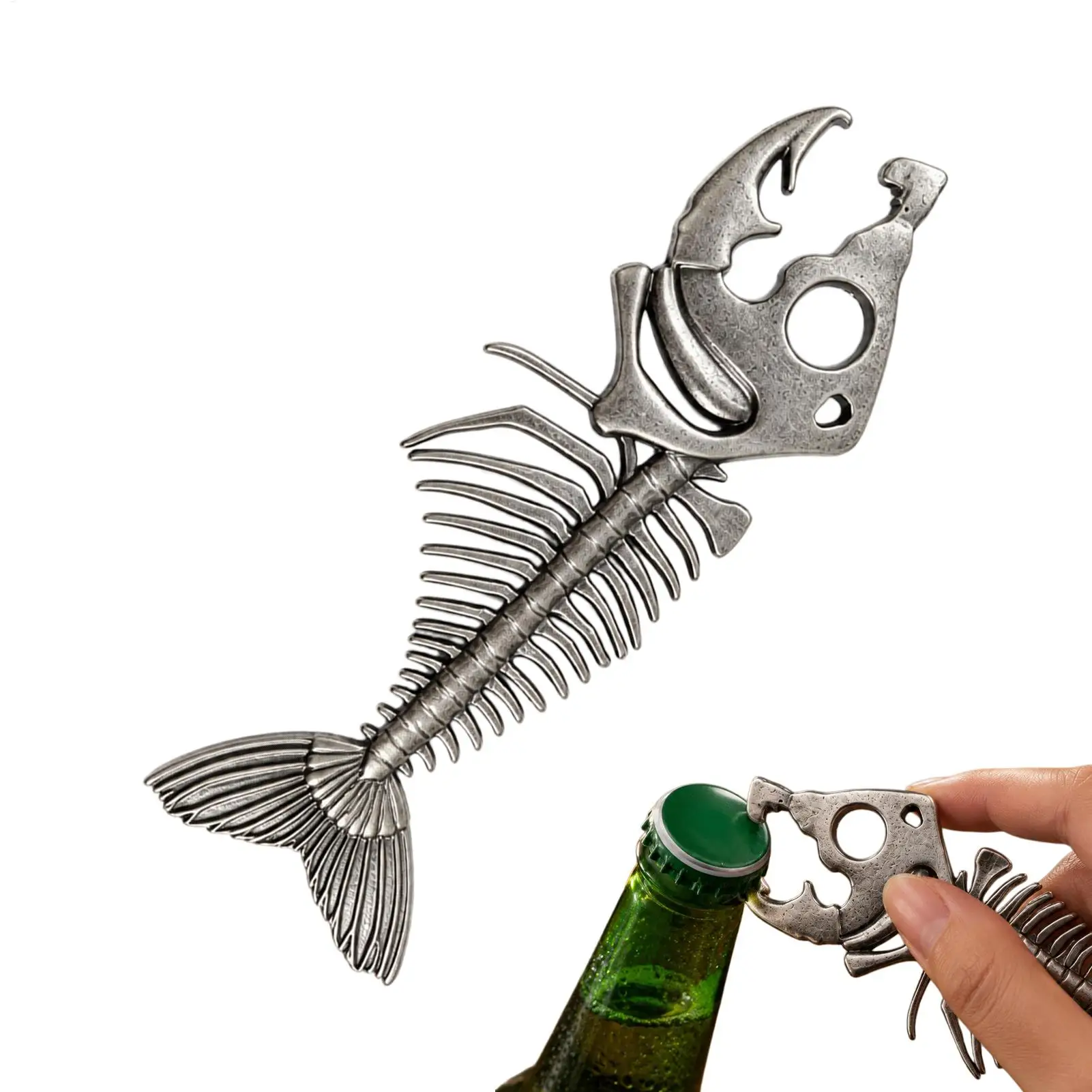 1PC Stainless Steel Opener Creative Beer Can Opener Fishbone Shaped  Bar Tool Kitchen Gadget Beer Can Opener Bar Tools