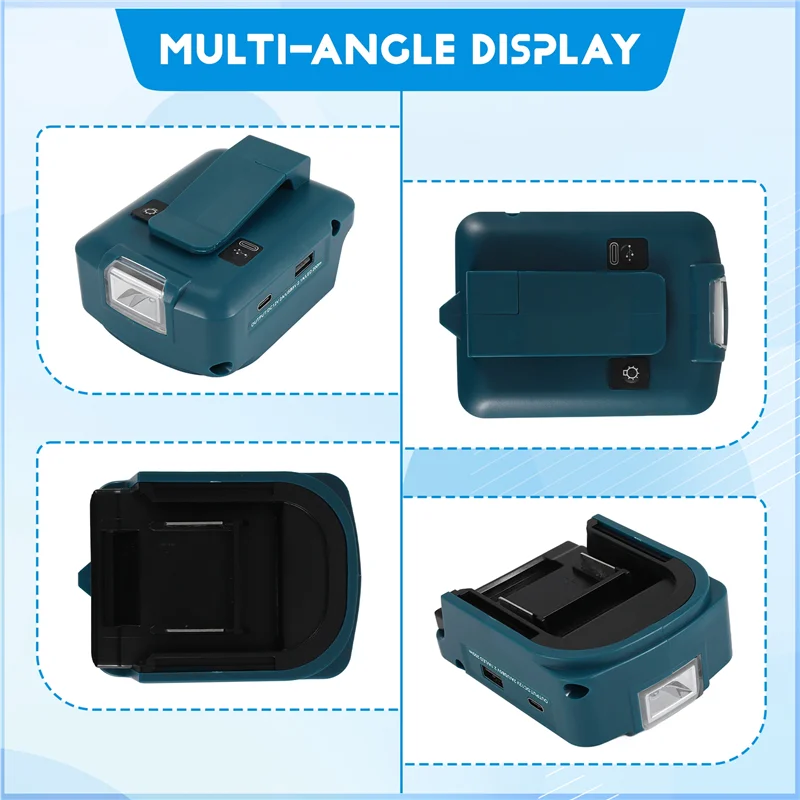 

ABVG-For ADP05 14.4V/18V Lion Battery USB/Type-C Converter Port With LED Light Spotlight Outdoor Light For