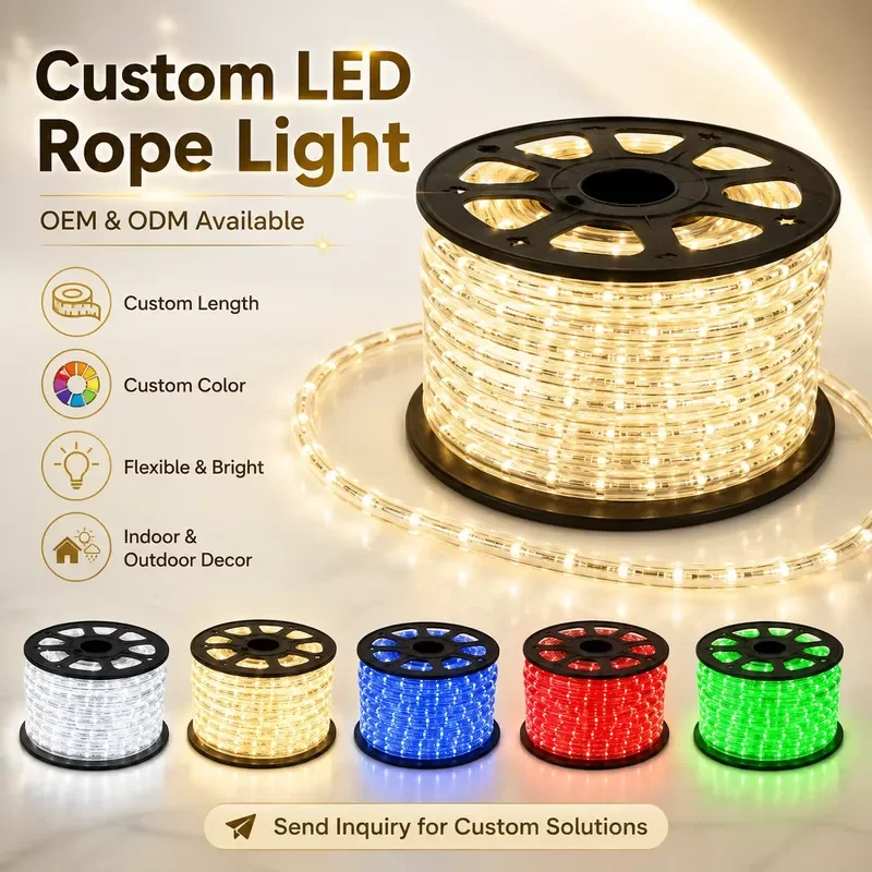 LED Christmas Rope Lights Outdoor Holiday Decoration Custom Commercial Event Lighting for Garden Party Festival Decor