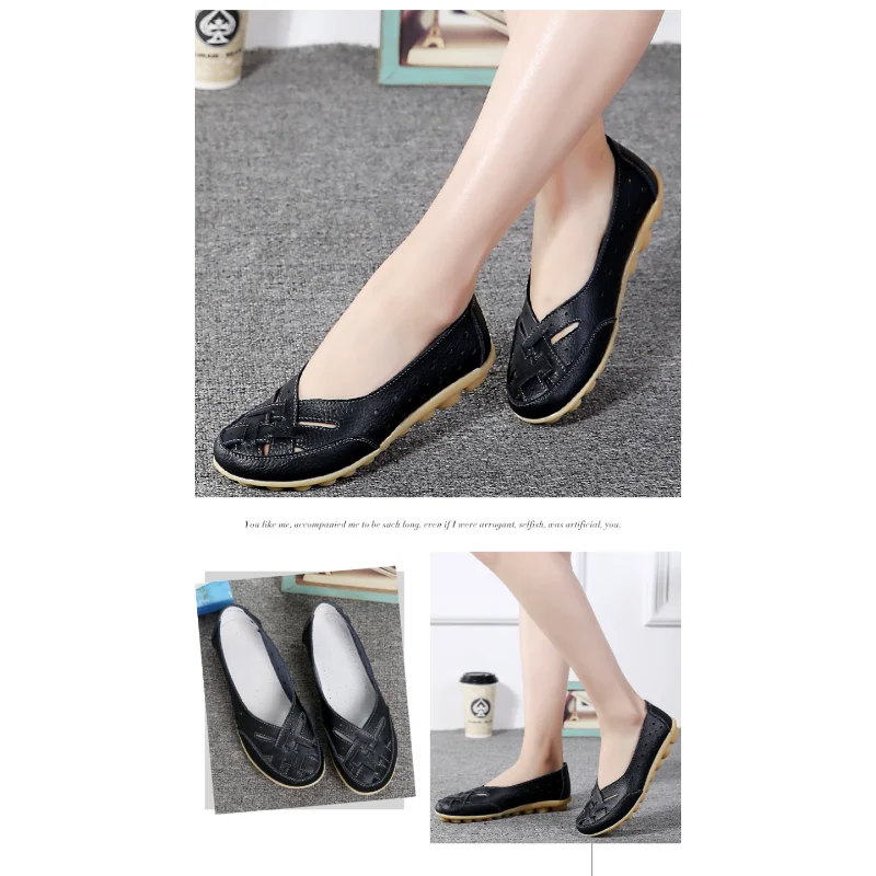 2023 Summer New Women Sandals Fashion Soft Sole Flat Heel Women Hollow Flat Shoes Woman Genuine Leather Shoes Female Casual