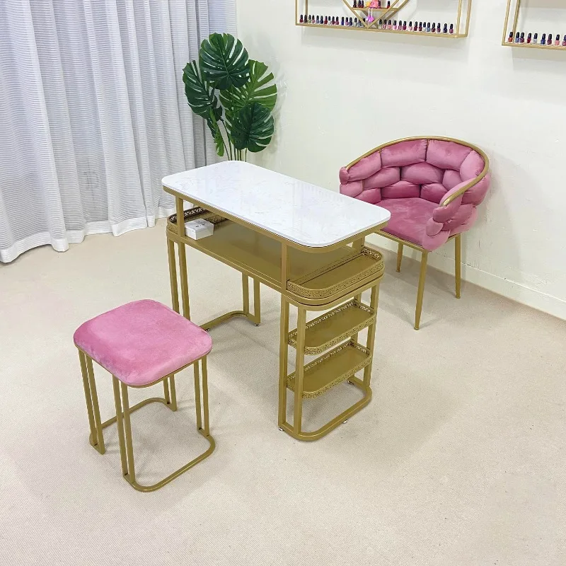 

Chairs Luxury Nail Desk Storage Waterproof Nordic Reception Nail Desk Designer Organizer Mesa De Manicure Salon Furniture