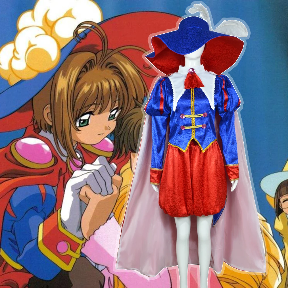 

Anime Cardcaptor Kinomoto Sakura Cosplay Costumes Prince's Uniform Halloween Carnival Party Outfut For Women Girls