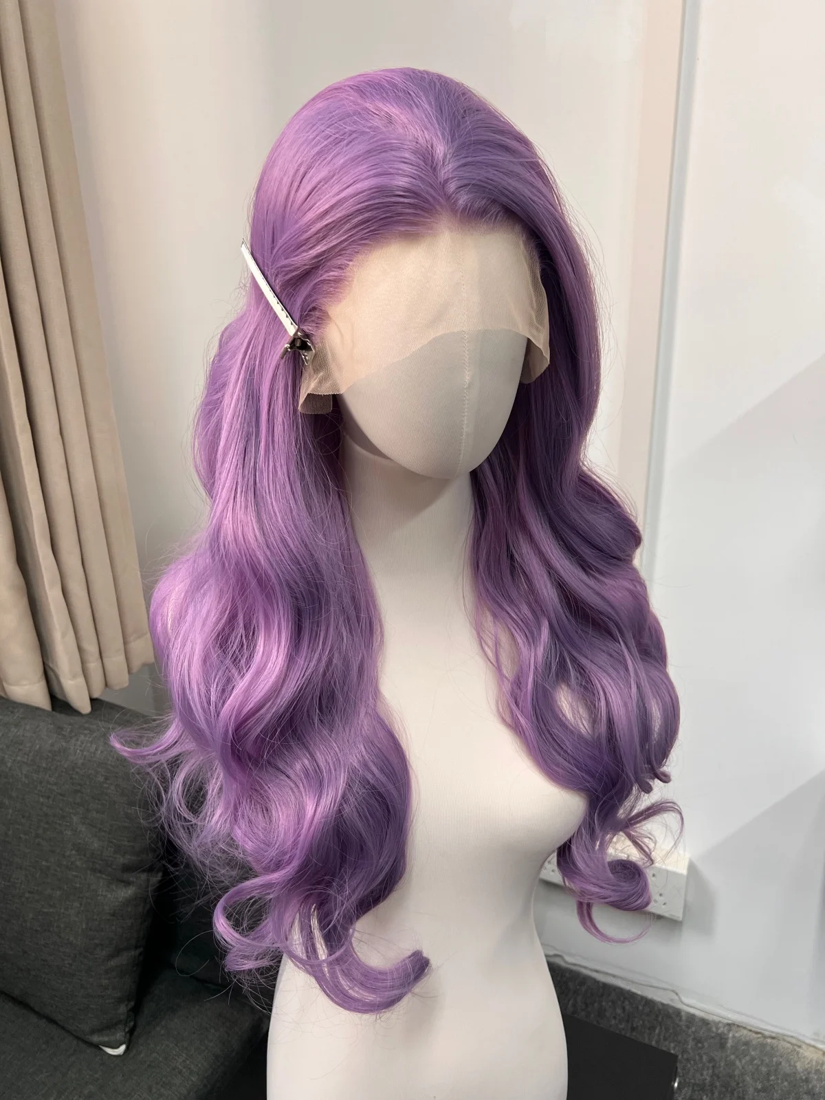 purple Wig for Women 26inch 13x4 Lace Front Wig Long wavy Hair Wigs for Cosplay Glueless Heat-resistant Synthetic Lace Wigs
