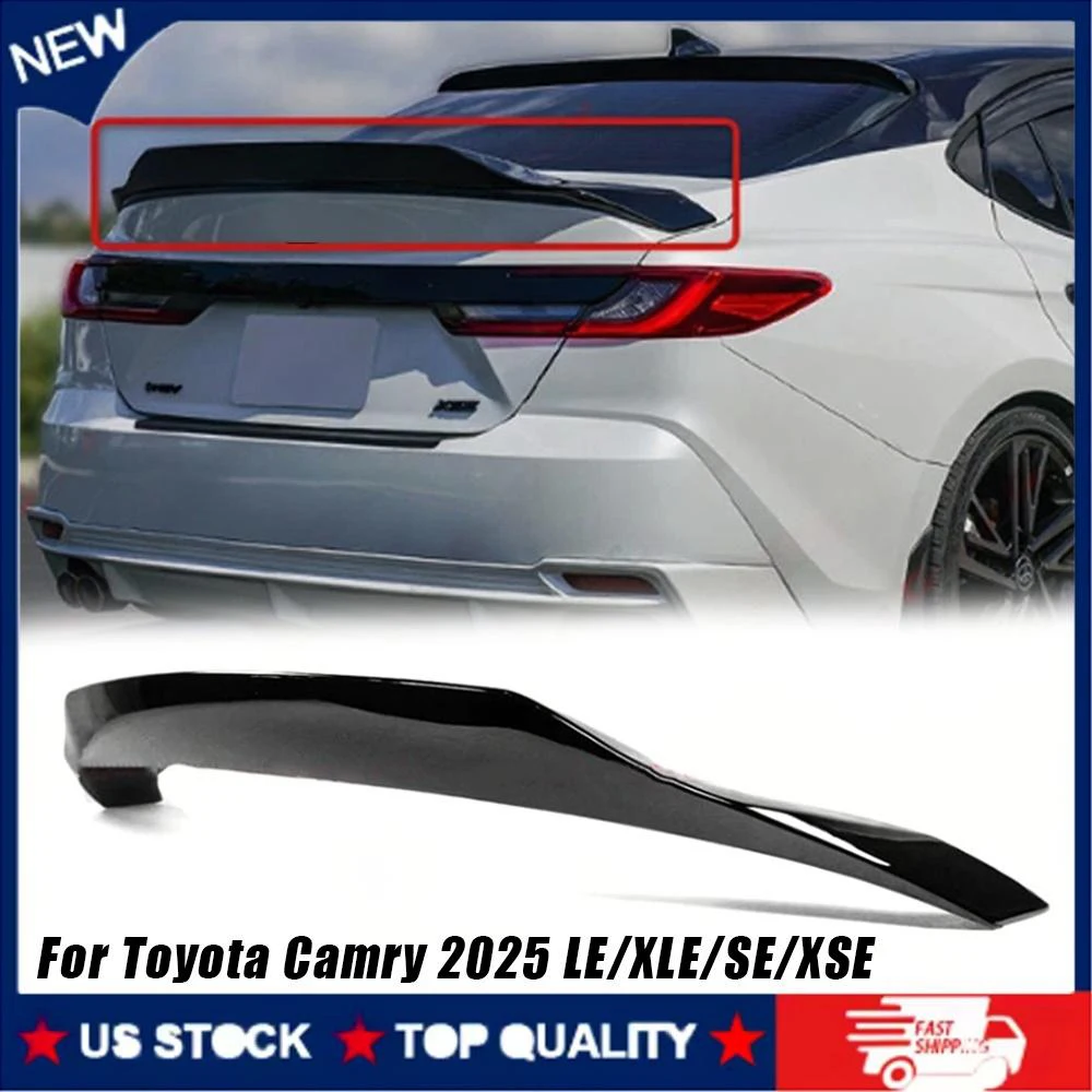 

Заднее крыло для Toyota Camry 2025 LE XLE SE XSE Sedan R Style глянцевый черный спойлер багажника Highkick задний спойлер багажника крыло