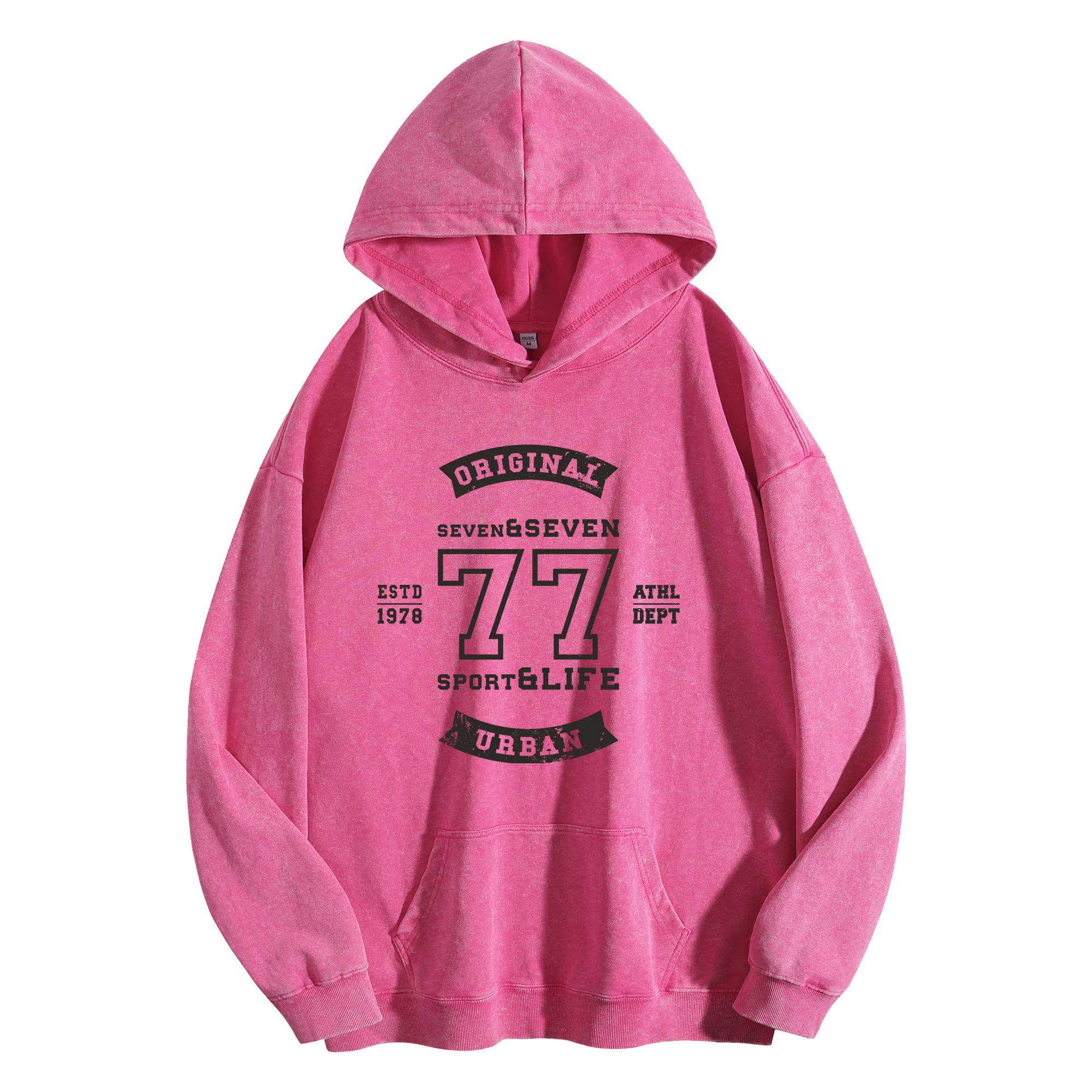 URBAN جرافيك طباعة 400G خمر غسلها هوديي للجنسين المتضخم الشارع الشهير البلوز مجموعة الخريف/الشتاء #2